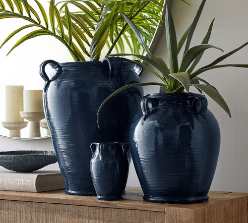 1 Set Handcrafted Blue Glazed Ceramics