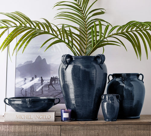 1 Set Handcrafted Blue Glazed Ceramics